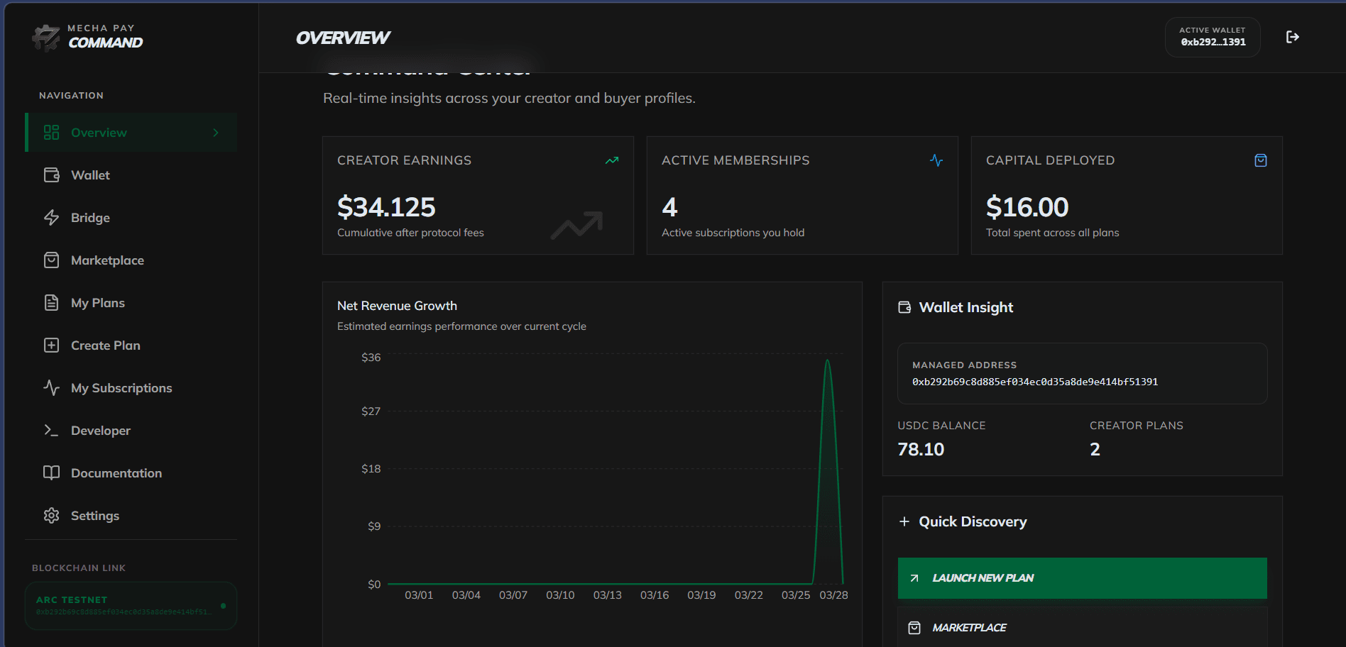 Mecha Pay Dashboard